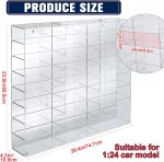 Clear Acrylic Toy Car Display Case 1: 24 Scale Diecast Display Box Wall Mounted Shelf for Storage Toy Car Mini Model Race(24 Grids) - Image 3