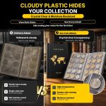 ANKHOH Coin Albums for Collectors, 300-Pocket Coin Collection Holder | 14 pages hold 240 small and 60 large coins in clear flap pockets,PU leather cover for coin shows and travel Black - Image 4