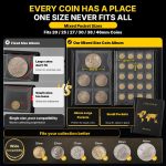 ANKHOH Coin Albums for Collectors, 300-Pocket Coin Collection Holder | 14 pages hold 240 small and 60 large coins in clear flap pockets,PU leather cover for coin shows and travel Black - Image 7