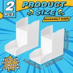 Thyle 2 Pack 2-Tier Manga Shelf Risers, Space-Saving Display Bookshelf Stand Organizer for Manga, Novels & Collectibles, Pla Book Riser for Maximizing Shelf Storage - Image 3