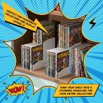Thyle 2 Pack 2-Tier Manga Shelf Risers, Space-Saving Display Bookshelf Stand Organizer for Manga, Novels & Collectibles, Pla Book Riser for Maximizing Shelf Storage - Image 4