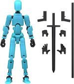 MerryXD T13 3D Action Figure,Assembly Completed Dummy Nova Titan Lucky 13 Action Figure 3D Printed Multi-Jointed Movable Toy Grow in The Dark Blue - Image 3