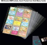 2700 Pockets Trading Card Sleeve Pages,150 Pack Double Side 9-Pocket Protectors Card Sleeves Binder Sheets 11 Ring for Standard Size Sport Cards, Baseball Cards, Game Cards (150) - Image 4