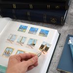 LIGHTHOUSE – “BASIC” Hard Cover Stockbook for Stamps – 32 White Cardstock 9”x12” (A4) Pages with Glassine Strips - Red - Image 3