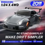 RC Drift Car, 1:24 Remote Control Car for Kids, 20KM/H 4WD High Speed RC Cars with LED Lights, Two Batteries, Extra Drifting Tires, Vehicle for Adults Boys Girls - Image 3