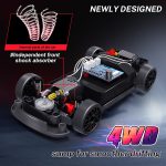 RC Drift Car, 1:24 Remote Control Car for Kids, 20KM/H 4WD High Speed RC Cars with LED Lights, Two Batteries, Extra Drifting Tires, Vehicle for Adults Boys Girls - Image 4