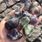 Simurg Raw Fluorite Stone 1lb ''A'' Grade Rainbow Fluorite Rough Crystal ‌Aroma Stone - Green Fluorite Rocks for Cabbing, Tumbling, Cutting, Lapidary, Polishing, Reiki Crystal Healing - Image 3