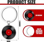 Sureio 10 Pcs Retro Vinyl Record Album Keychain Music Recording Player Metal Dj Pendant Charm Key Chain Gift for Music Lover - Image 3