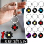 Sureio 10 Pcs Retro Vinyl Record Album Keychain Music Recording Player Metal Dj Pendant Charm Key Chain Gift for Music Lover - Image 7