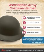 Nicky Bigs Novelties Military Helmet, US Army Helmet, WW2 Helmets, Army Hat, Green Helmets, US Soldier Costume - Image 3