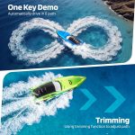 RC Boat for Kids Remote Control Boats Pool Lakes Bathtub Toy | 8 LED Light Modes,Whole Body Waterproof,Low Battery/Out of Range Alarm,2.4Ghz,15Kmh,Rechargeable Battery,Auto Paring,2Pack - Image 5