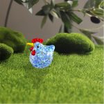 Blue Blown Liuli Gugu Glass Chicken Figurine for Desktop or Shelf Display Farmhouse Style Decorative Rooster Sculpture for Indoor Use - Image 4