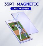 100ct Magnetic Card Holder, 35pt One Touch Card Holder, U-V Protectors Hard Plastic for Trading Cards, Magnet Case, Sports, Game, Football, Baseball - Image 3