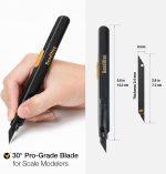 High Precision Detail Craft Knife Pro - 30 Degree Blade Utility Knife - Art, Craft, Model Making (1 Pro Knife, 10 Black Blades) - Image 10