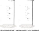 Action Figure Stand with Adjustable Metal Support Arm, Action Figure Display Holder Stand Base Compatible with HG RG SD SHF Gundam 1/144 Toy with Screwdriver (2Pcs Clear) - Image 4