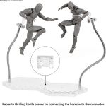 Action Figure Stand with Adjustable Metal Support Arm, Action Figure Display Holder Stand Base Compatible with HG RG SD SHF Gundam 1/144 Toy with Screwdriver (2Pcs Clear) - Image 5