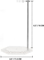 Action Figure Stand with Adjustable Metal Support Arm, Action Figure Display Holder Stand Base Compatible with HG RG SD SHF Gundam 1/144 Toy with Screwdriver (2Pcs Clear) - Image 6