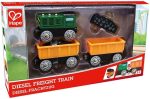 Hape Railway Diesel Freight Train| Freight Wagons with Loads Magnetic Connection Train for Kids - Image 5