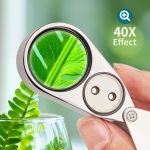 JARLINK 40X Foldable LED UV Metal Jewelers Loupe Magnifier | Sturdy Metal Structure, Dual LED and UV Lighting, fits Inspection of Gems, Jewelry, Coins and Stamps - Image 5