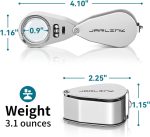 JARLINK 40X Foldable LED UV Metal Jewelers Loupe Magnifier | Sturdy Metal Structure, Dual LED and UV Lighting, fits Inspection of Gems, Jewelry, Coins and Stamps - Image 7