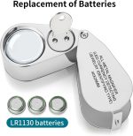 JARLINK 40X Foldable LED UV Metal Jewelers Loupe Magnifier | Sturdy Metal Structure, Dual LED and UV Lighting, fits Inspection of Gems, Jewelry, Coins and Stamps - Image 8