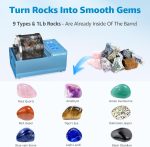 G1 4LB Professional Rock Tumbler Kit for Adults | Brushless Rock Polisher, Heavy-Duty Metal Base, 3 Speeds, 9-Day Timer, Memory, Complete Kit for Rock Hobbyists & Collectors - Image 3