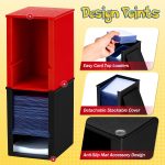 Toploader Dispenser & Penny Sleeve Holder - Dual Compartment Holds 250 Penny Sleeves & up to 50 Top Loaders, Stackable Card Storage Box with Dustproof Lid (Black) - Image 7