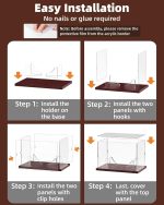 Fitense Full Size Acrylic Football Display Case Solid Wood Base | UV protective transparent holder with removable bracket, storage for signed football sports memorabilia collectibles - Image 4