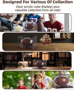Fitense Full Size Acrylic Football Display Case Solid Wood Base | UV protective transparent holder with removable bracket, storage for signed football sports memorabilia collectibles - Image 8