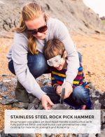 INCLY 7 PCS Geology Rock Pick Hammer Kit, Rock Hounding Equipment | 22oz Hammer, Musette Bag, Jewelers Loupe, Gloves, 3PCS Digging Chisels Set for Rockhounding, Gold Mining, Prospecing - Image 3