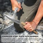 INCLY 7 PCS Geology Rock Pick Hammer Kit, Rock Hounding Equipment | 22oz Hammer, Musette Bag, Jewelers Loupe, Gloves, 3PCS Digging Chisels Set for Rockhounding, Gold Mining, Prospecing - Image 4