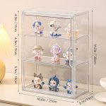 3 Tier Clear Display Case for Figures, Wall-Mounted Acrylic Storage Organizer Box, Stackable Display Cabinet with Magnetic Door & Removable Shelves, Showcase for Collectibles, Figures - Image 3