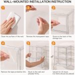 3 Tier Clear Display Case for Figures, Wall-Mounted Acrylic Storage Organizer Box, Stackable Display Cabinet with Magnetic Door & Removable Shelves, Showcase for Collectibles, Figures - Image 6