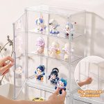 3 Tier Clear Display Case for Figures, Wall-Mounted Acrylic Storage Organizer Box, Stackable Display Cabinet with Magnetic Door & Removable Shelves, Showcase for Collectibles, Figures - Image 7