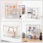 3 Tier Clear Display Case for Figures, Wall-Mounted Acrylic Storage Organizer Box, Stackable Display Cabinet with Magnetic Door & Removable Shelves, Showcase for Collectibles, Figures - Image 9