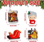 Woanger 29 Pieces Christmas Village Set LED Lighted Houses for Christmas Village Xmas Scene Figurines Decoration Crafted Poly Resin Collectables for Holiday Party Decor - Image 3
