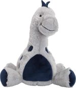 Lambs & Ivy Baby Dino Blue/Gray Plush Dinosaur Stuffed Animal Toy Plushie | Sits 9 Inches Tall, Ultra-Soft Gray Faux Fur w/ Navy Velour and Embroidery, All Ages, Named Spike - Image 3