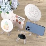 Hipiwe 10 Packs Acrylic Easel Stands X-Large Clear Rock Display Holder | Coin Dispaly Easel for Displaying Agate Slices Coins Challenge Medals Casino Chips, 2.7 Inch Tall - Image 7