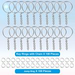 Paxcoo 50Pcs Keychains with Chain and 50 Pcs Jump Rings, Keychain Rings Kit Findings Bulk for Keychain Making Supplie DIY Crafts - Image 3