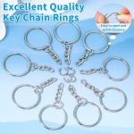 Paxcoo 50Pcs Keychains with Chain and 50 Pcs Jump Rings, Keychain Rings Kit Findings Bulk for Keychain Making Supplie DIY Crafts - Image 6