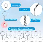 Paxcoo 50Pcs Keychains with Chain and 50 Pcs Jump Rings, Keychain Rings Kit Findings Bulk for Keychain Making Supplie DIY Crafts - Image 7