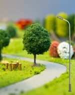QWORK Model Railway Train Lamp Post, 20 Pcs 3V HO OO Scale LEDs Dual Heads Gauge Model Train Layout Landscape, Pathway Light Railway Train Micro Landscape Accessories - Image 3