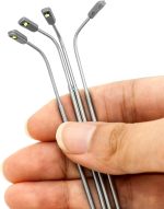QWORK Model Railway Train Lamp Post, 20 Pcs 3V HO OO Scale LEDs Dual Heads Gauge Model Train Layout Landscape, Pathway Light Railway Train Micro Landscape Accessories - Image 4