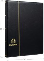 MUDOR Stamp Albums for Collectors, 1 Pockets Stamp Collection Book | 10 Sheets Stamp Pages, Black Stamp Collecting Supplies Starter Kit, Full Sheet Stamp Binder - Image 3