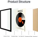 12.6x12.6 Vinyl Record Frame 1 Pack, Black Wooden Album Cover Display Frame with Tempered Glass Cover for Any 12 By 12 Inch Lp Record Cover - Image 4