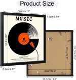 12.6x12.6 Vinyl Record Frame 1 Pack, Black Wooden Album Cover Display Frame with Tempered Glass Cover for Any 12 By 12 Inch Lp Record Cover - Image 6