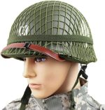 Perfect WW2 US Army M1 Green Helmet Replica with Net/Canvas Chin Strap DIY Painting - Image 3