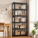 Magshion Display Cabinet with Acrylic Doors, 67.5" Tall, Black | Full 4-Side Transparent Display Case, 5 Tier Curio Cabinet for Collectibles, Books, Figures, Storage Cabinet for Bedroom - Image 4