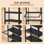 Magshion Display Cabinet with Acrylic Doors, 67.5" Tall, Black | Full 4-Side Transparent Display Case, 5 Tier Curio Cabinet for Collectibles, Books, Figures, Storage Cabinet for Bedroom - Image 6