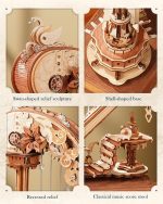 ROKR 3D Wooden Puzzle Harp Music Box, Building Model Kit with Mechanical Movement, Gift for Adults Women, Elegant Home Decor for Desk & Shelf - Image 6